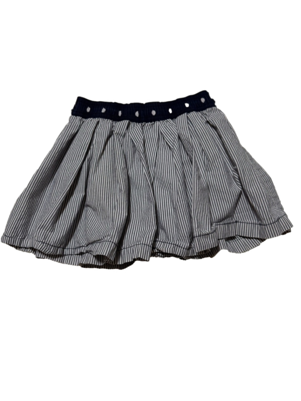 Vintage OshKosh B'gosh Navy and White Striped Full Skirt